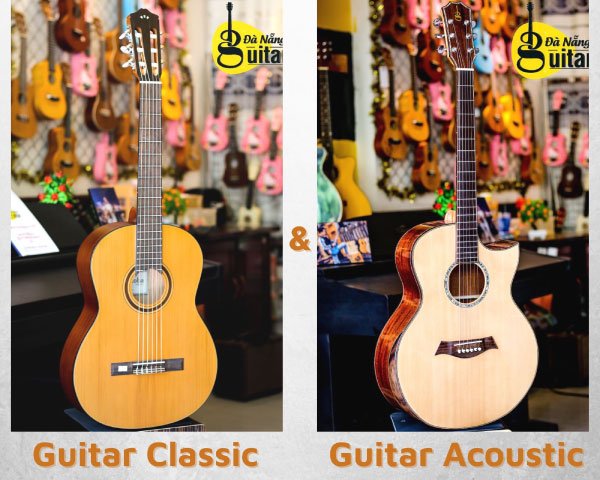 Các loại đàn guitar acoustic và đàn guitar classic