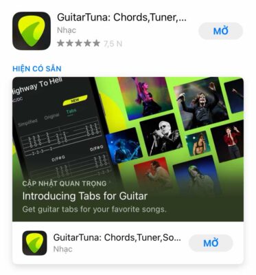 Guitar Tuna - Ứng dụng hướng dẫn đánh đàn guitar 